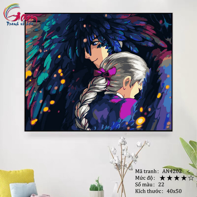 DIY Paint by numbers kit with frame for adults Japanese Anime AnimationnPainting For Wall Decor New Hobby And meaningful gift AN4202