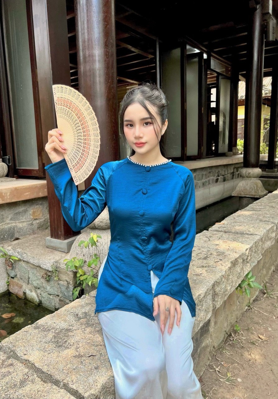 Đồ Lam Đi Chùa #Mẫu quý cô lụa phi yến# Quần Áo Nữ