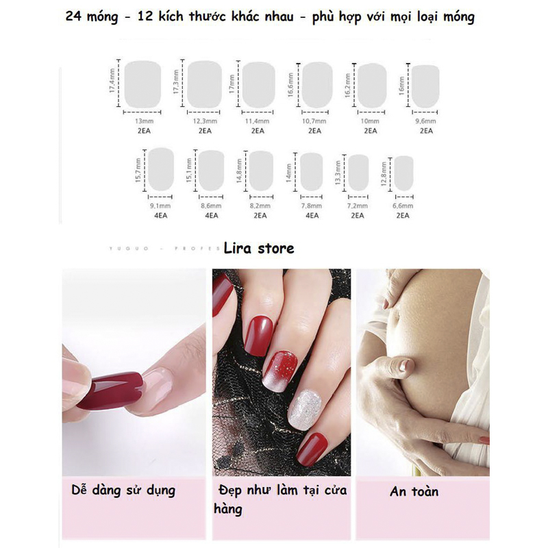 5 bộ 120 miếng keo mềm dán móng giả