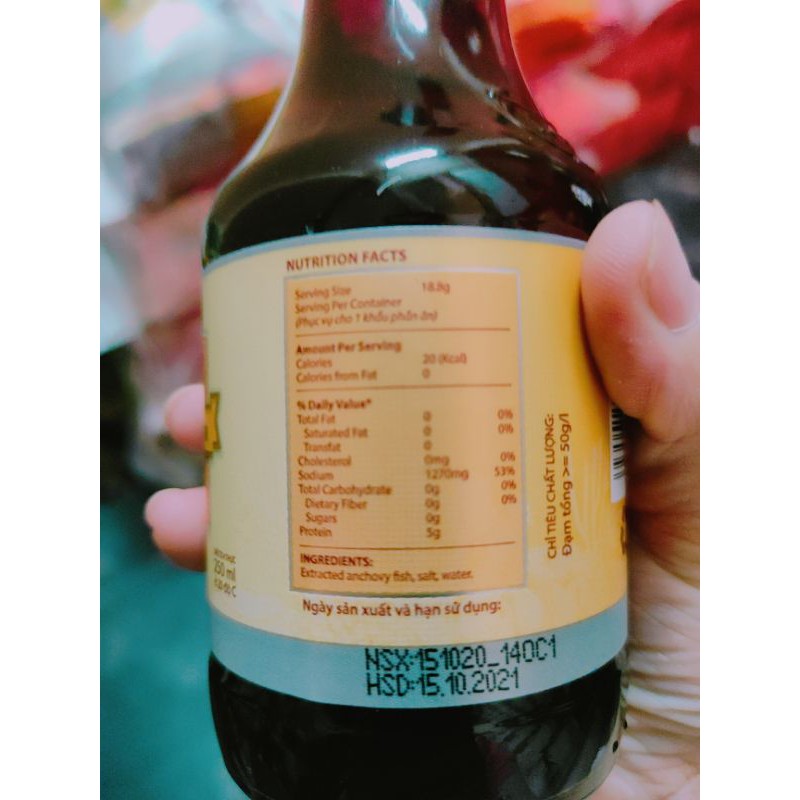 Nước mắm cá cơm Hạnh Phúc 50 độ đạm date 5.2022 250ml
