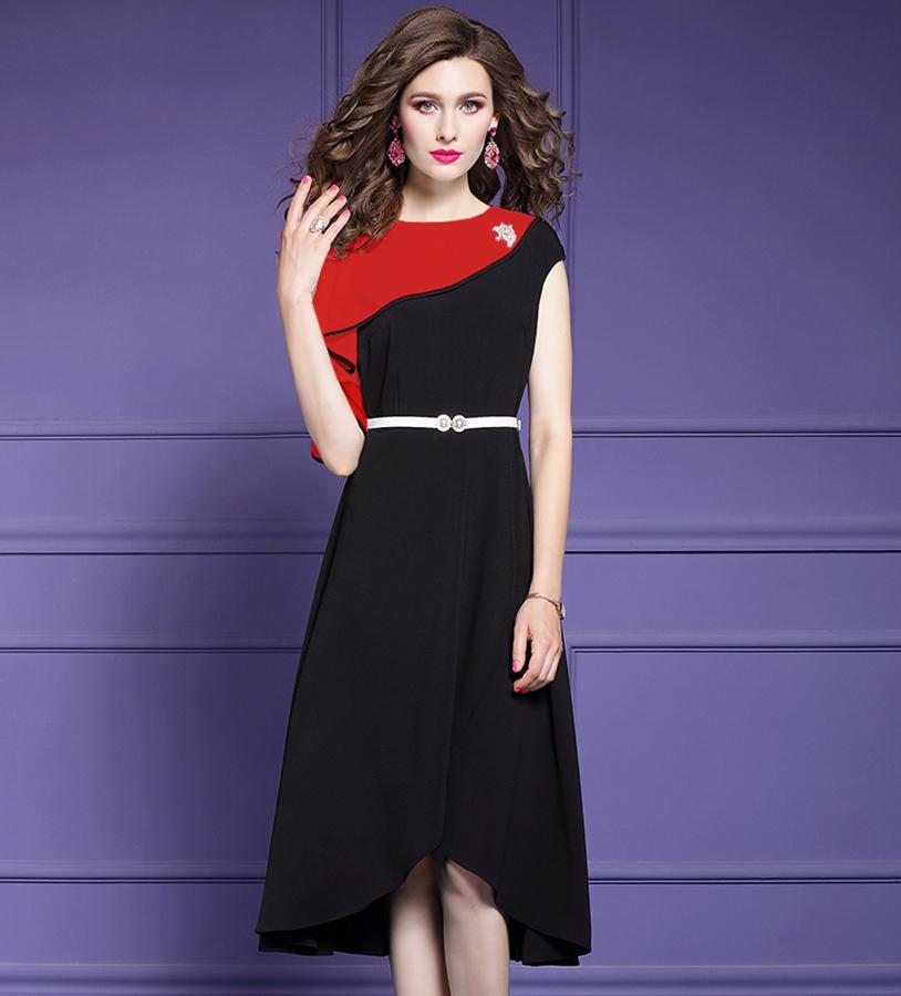 Dress fanned feminine, dress fanned đẹp style dress fanned office đẹp and dress designs splayed elegant luxury, dress design designs splayed đẹp. Dress bar Lich orange-fashion business wear high-grade XK3035