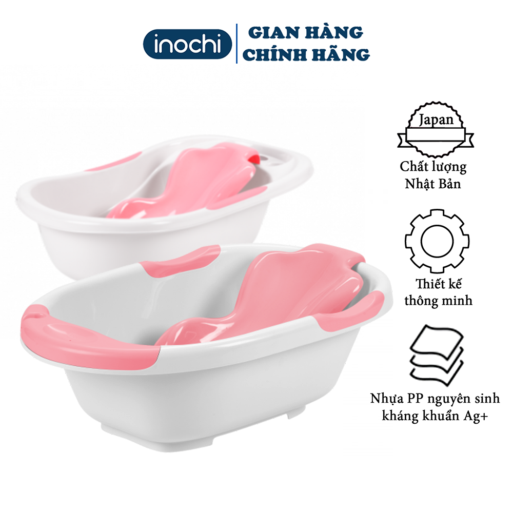 Thau tắm kèm kệ cho bé dụng cụ tắm cho trẻ em - inohci tiêu chuẩn nhật bản