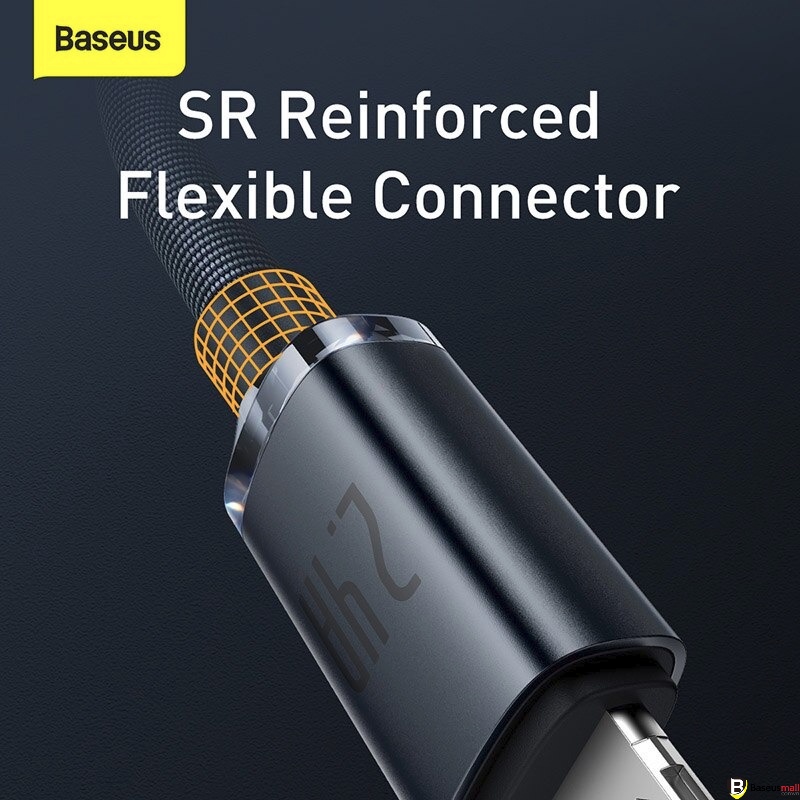Cáp Sạc Baseus Crystal Shine USB to Ln 2.4A | Bện Vải Thời Trang, Bền Bỉ 1.2m/2m