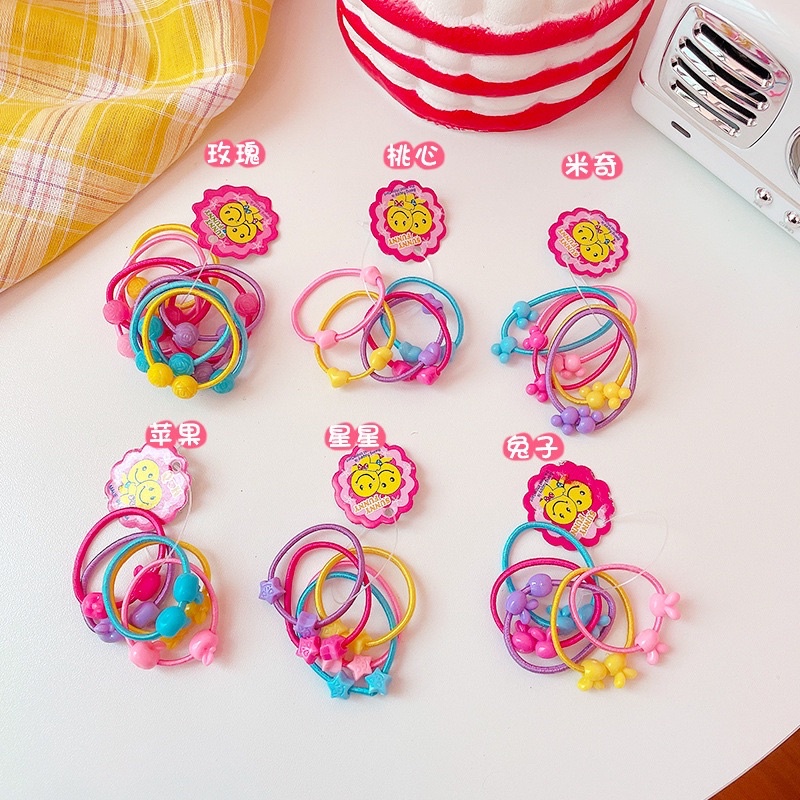 Combo 5 Dây cột tóc  đủ màu cho bé