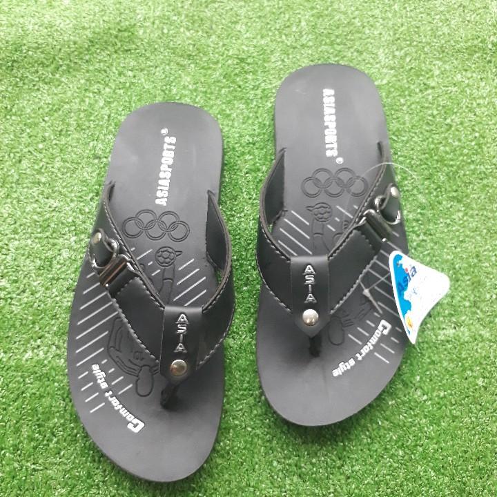 [Hcm] Asia Men's Fashion Flip-Flops with Straps and Pu Leather Sole