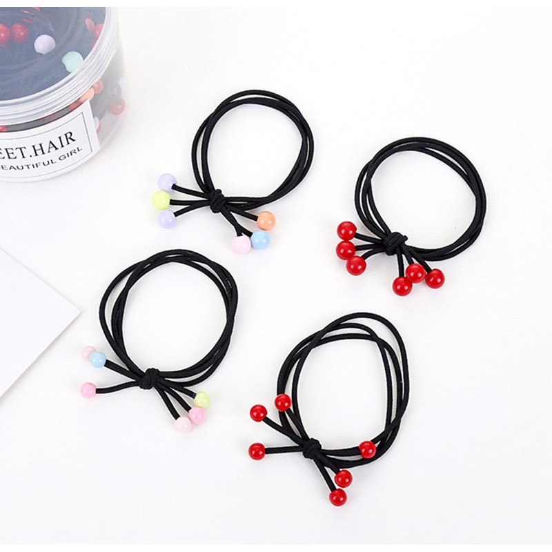 Dây Buộc Tóc Nơ Co Dãn Tốt- Cột Tóc Dễ Thương 6 Hạt