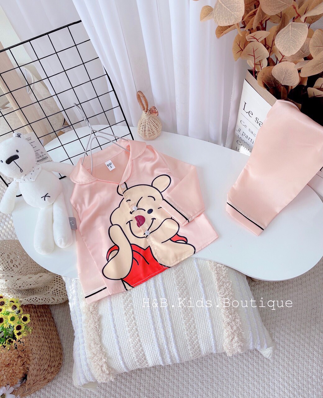 [8 -45 kg ] Bộ Mặc Nhà Lụa dài tay cao cấp -  Pijama Lụa 3D Chất Mềm Mịn An Toàn Cho Da Bé