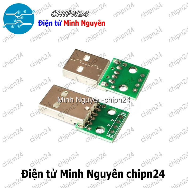 [2 cái] (K95) Đế chuyển Adapter USB A Đực to DIP (PCB chuyển, Mạch chuyển) - HH001566
