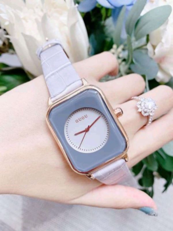 Nơi bán Đồng hồ nữ Guou dây da mặt vuông siêu xinh, thời trang, trẻ trung