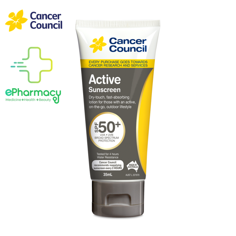 [MINI] Cancer Council Active Grey Kem Chống Nắng Sunscreen SPF 50+/PA++++ UVA-UVB năng động 35ml