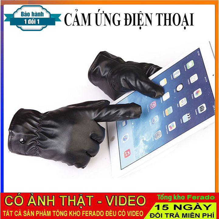 Găng tay nam da cừu lót lông