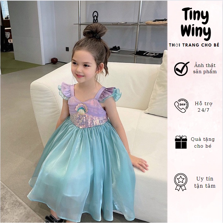 Váy nàng tiên cá màu xanh - tiny winy A29