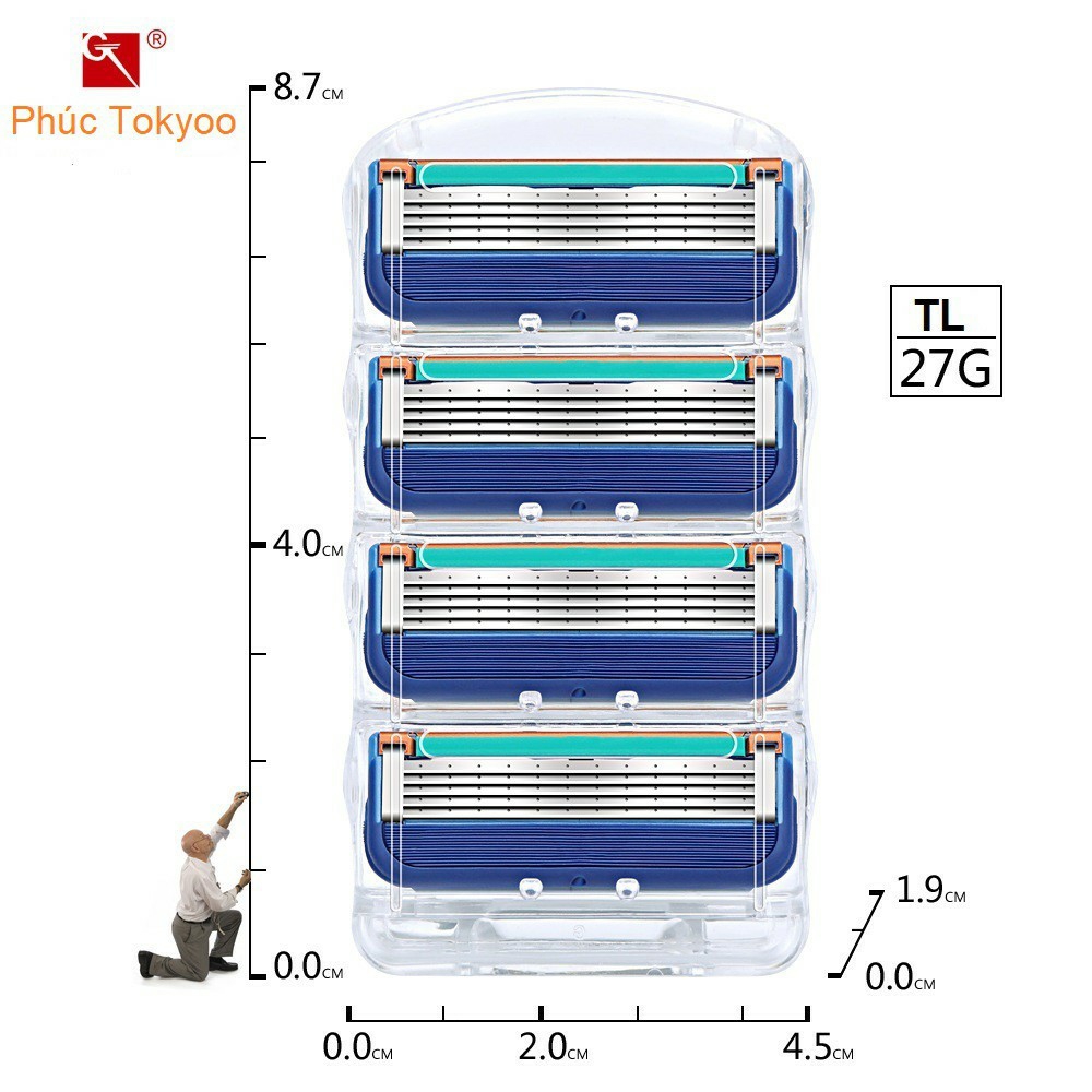 Dao cạo râu 5 Lưỡi Fuli 5 ( Cán + 12 Lưỡi)