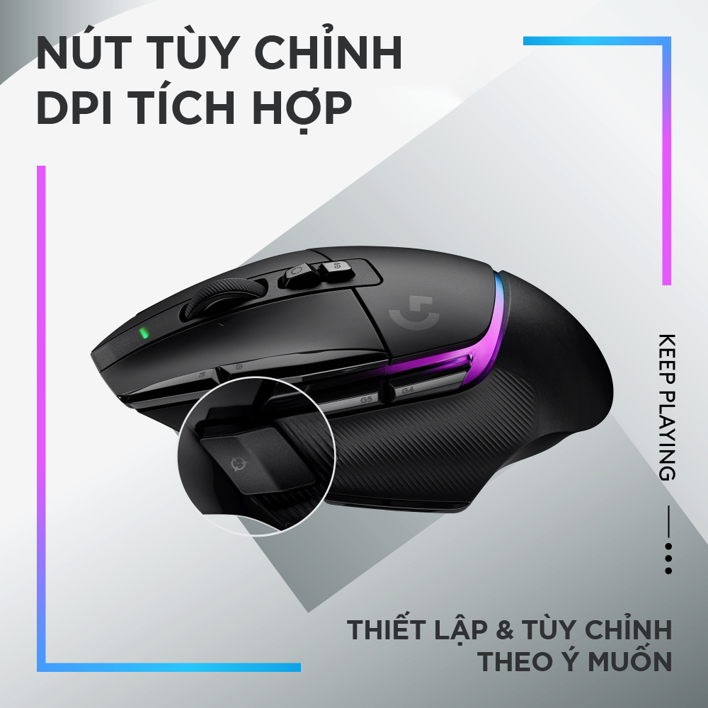 Chuột game không dây Logitech G502 X PLUS LIGHTSPEED – switch LIGHTFORCE Hybrid, RGB Lightsync, Cảm biến Hero 25K, Windows/Mac OS - Hàng Chính Hãng