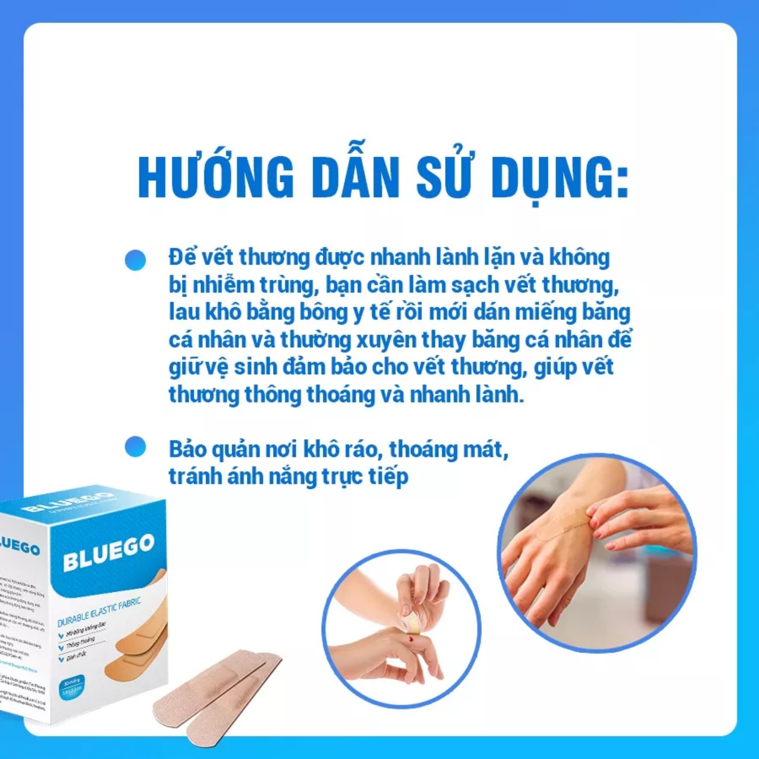 Băng cá nhân bluego hộp 102 miếng dính chắc