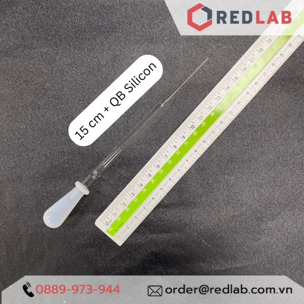 Combo pipet paster thủy tinh 15cm 23cm và quả bóp cao su / silicon đi kèm, có vat