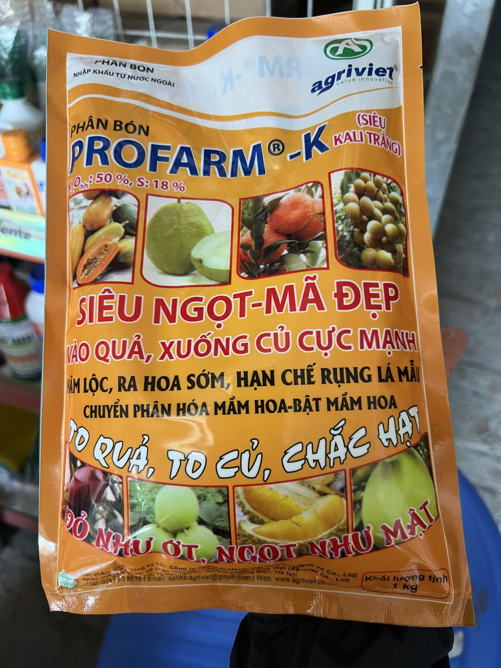 Phân bón ra hoa đậu quả ,ngọt quả (gói1kg) phân bón siêu kali
