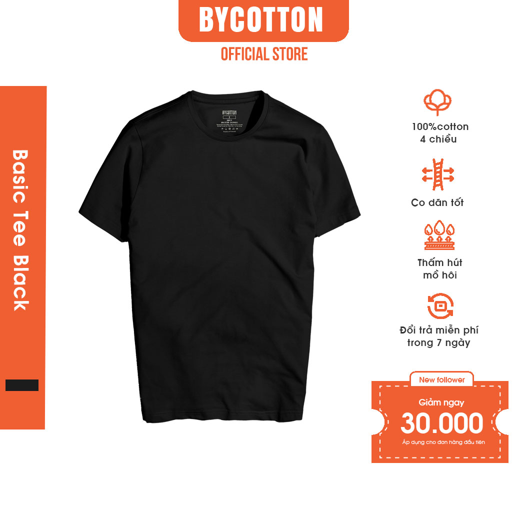 Áo Thun Nam Cao Cấp Black Basic Tee BY COTTON