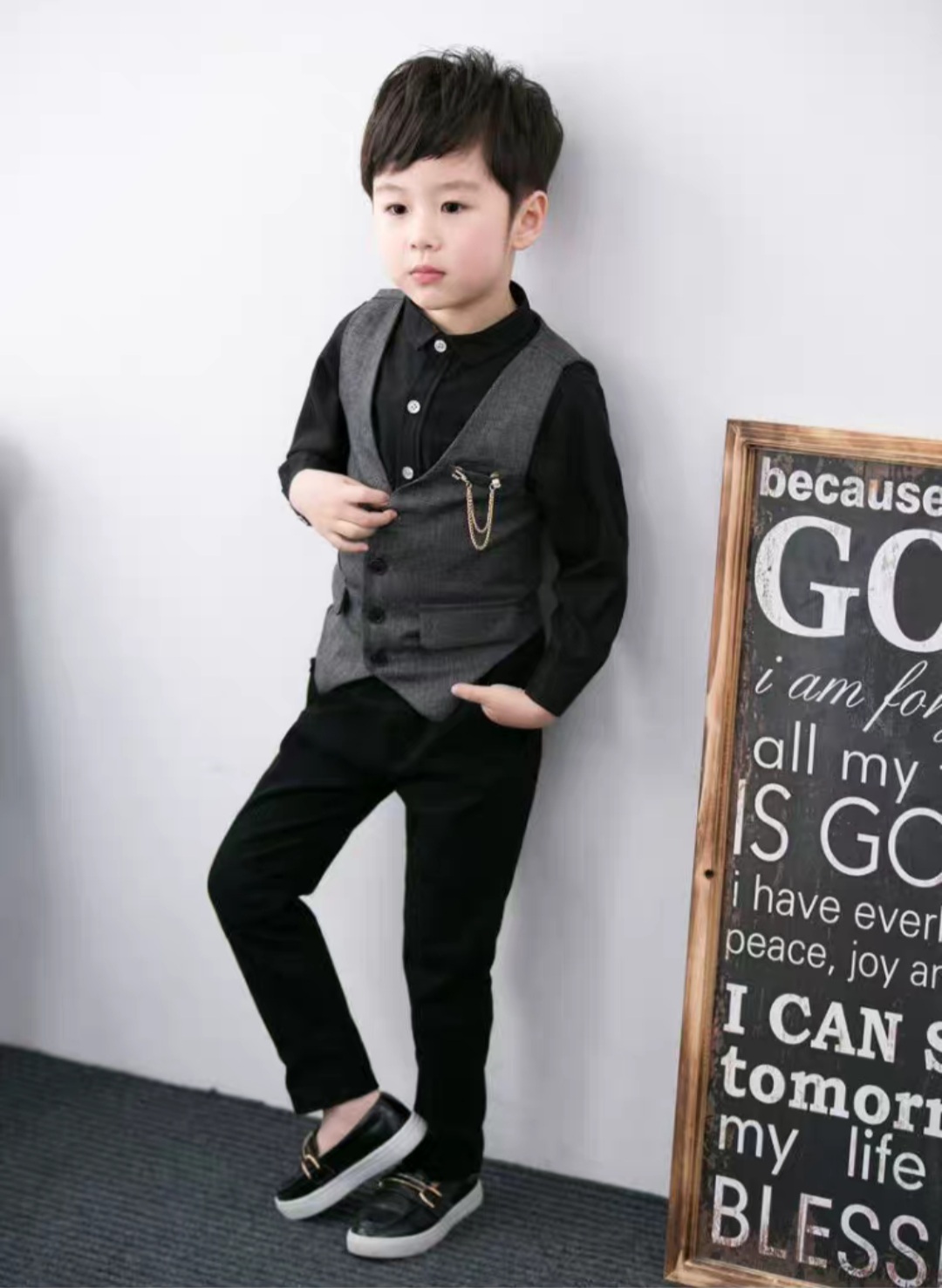 Áo gile vest cho bé trai hàng Quảng Châu cao cấp cực xinh (không kèm áo sơ mi và quần)