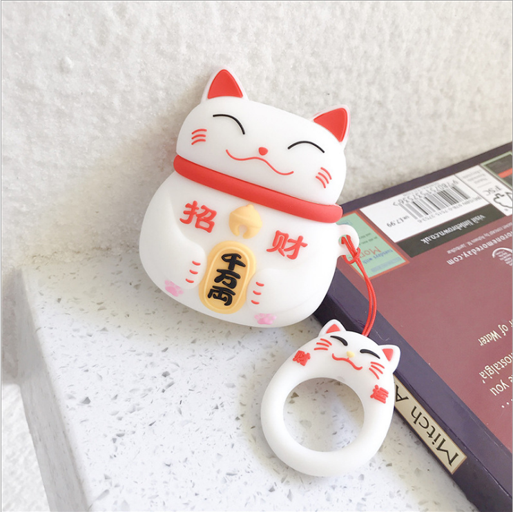 Vỏ Ốp Case airpod airpods bảo vệ bao đựng tai nghe không dây bluetooth 1/2/Pro/i12/i9/tws chống va đập - mèo thần tài