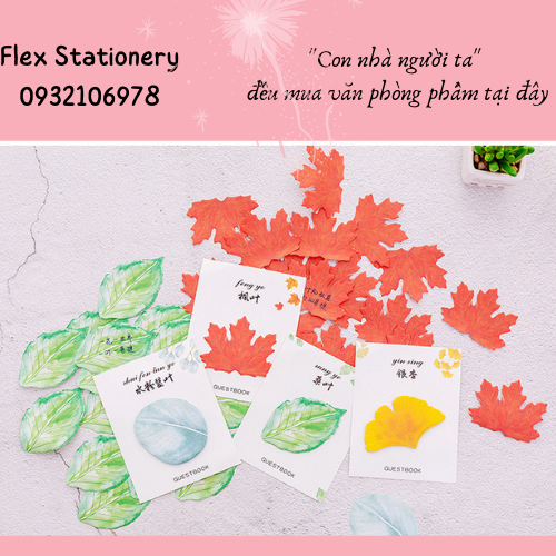 GIẤY NOTE HÌNH CHIẾC LÁ NHIỀU MÀU SẮC XINH XẮN