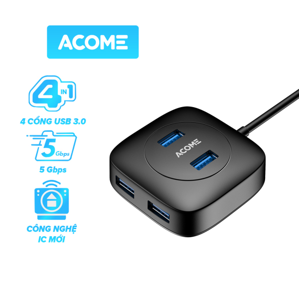 Bảng giá [Bảo Hành 12 Tháng] ACOME AH300 HUB USB 3.0 Bộ Chuyển Đổi 4 in1 Tốc Độ Truyền Tải Cao Công nghệ IC Mới - Hàng Chính Hãng Phong Vũ