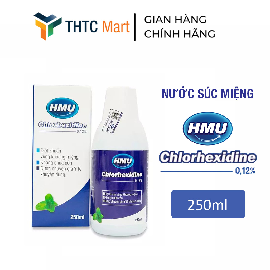 Mouthwash antibacterial, antiseptic throat HMU chlorhexidin 0,12%-250ml