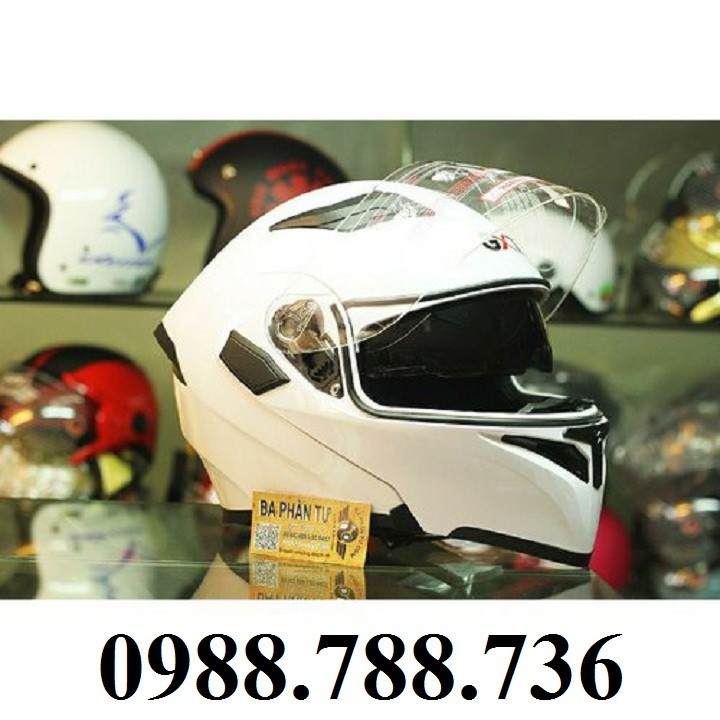 Mũ Bảo Hiểm GXT 902 lật hàm 2017 màu trắng