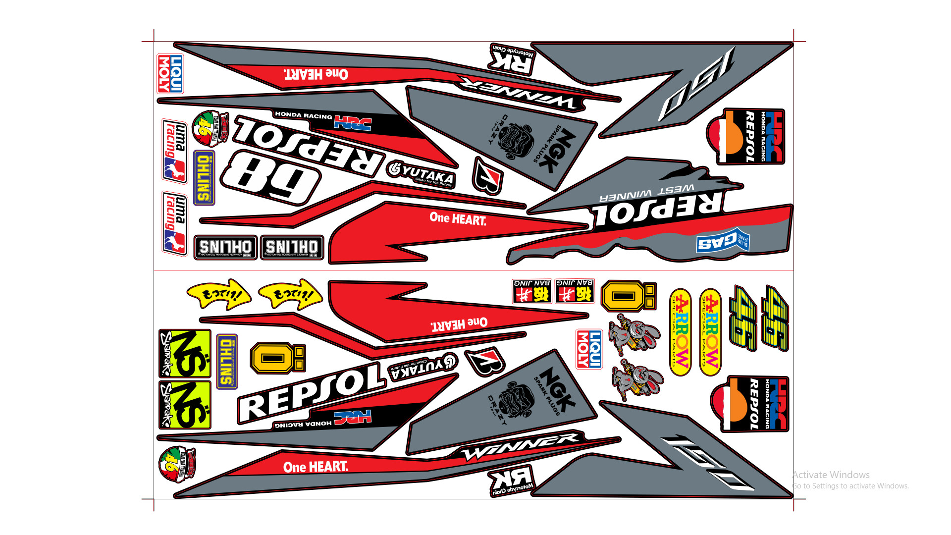 Tem rời winner repsol decal nhám