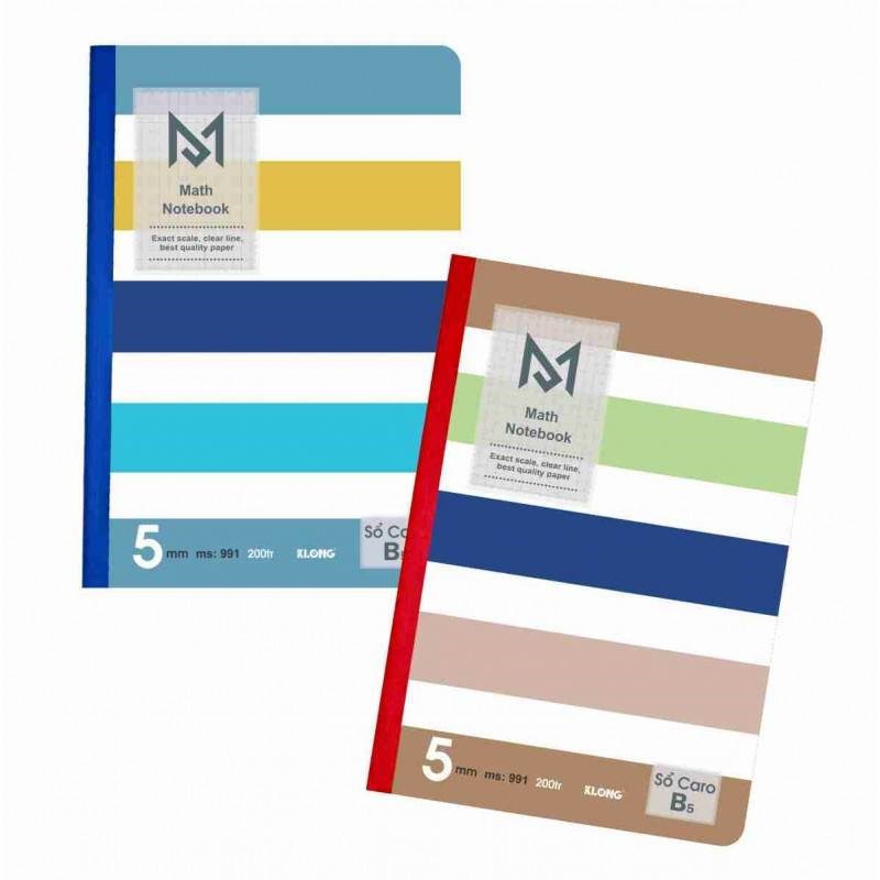 Vở may dán gáy Caro B5 - 200 trang; MS: 991