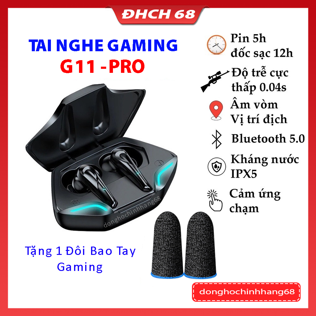 Tai Nghe Chơi Gaming Bluetooth G11 Pro 5.0 TWS Độ Trễ Cực Thấp Khi Chơi Game, Âm Bass Mạnh Mẽ, Nghe Nhạc Cực Hay, Chơi Game Cực Đỉnh Bảo Hành 12 Tháng