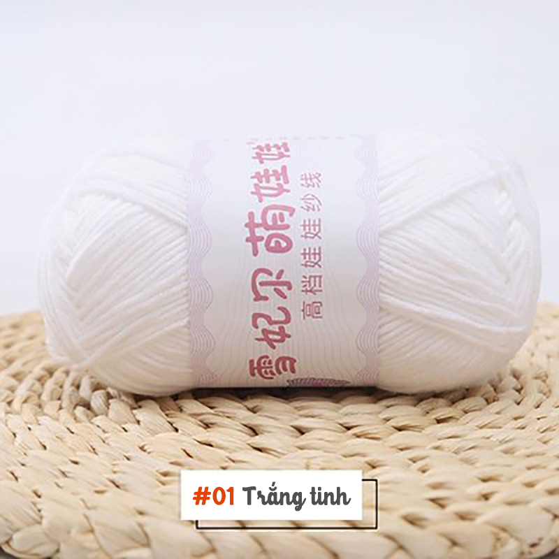 Len Baby Yarn hàng loại 1 không bai dão - Cỡ sợi 1.5mm cuộn 40gr