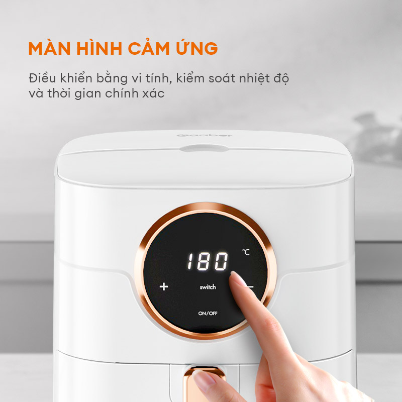 Nồi chiên không dầu 4.5 lít GAABOR GA-E45A02 màn hình cảm ứng công suất 1400W - Hàng chính hãng