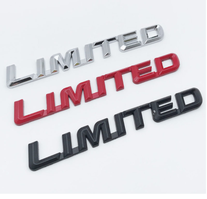 Decal Chữ kim loại Limited dán xe ô tô