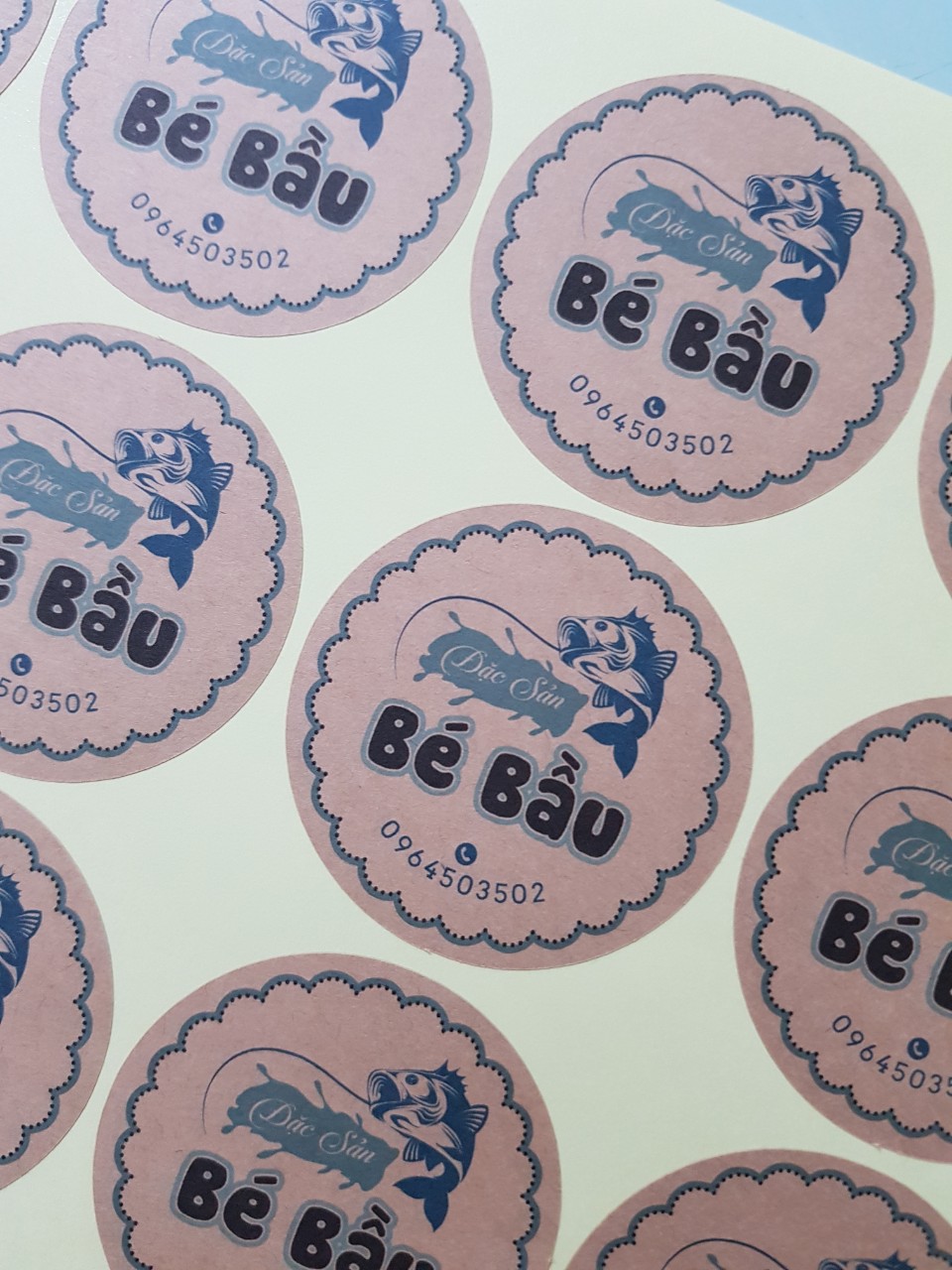 200 tem nhãn decal giấy 5cm tròn