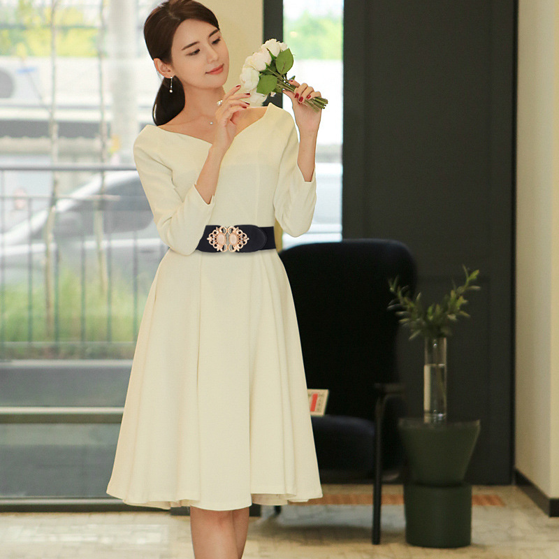 Thắt lưng nữ dây nịt đai váy co giãn bản to 6cm