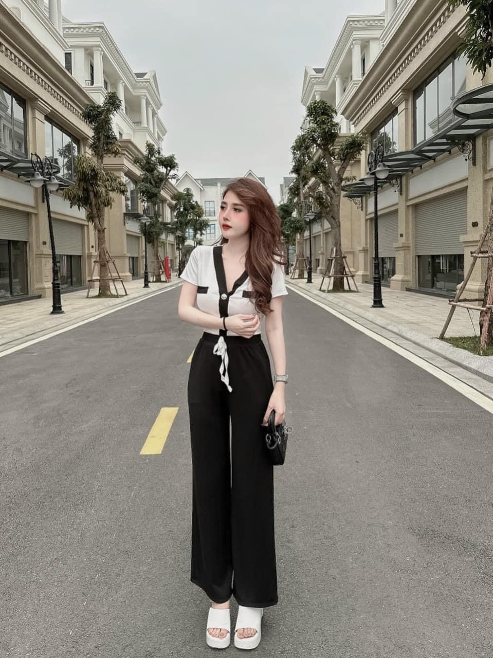SET BỘ ỐNG RỘNG CỔ TIM CHẤT THUN GÂN SIÊU HOT