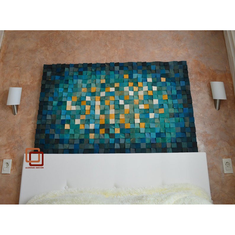 Tranh gỗ trang trí 3D SẮC MÀU (Wood mosaic) - (KÍCH THƯỚC 60x80cm)