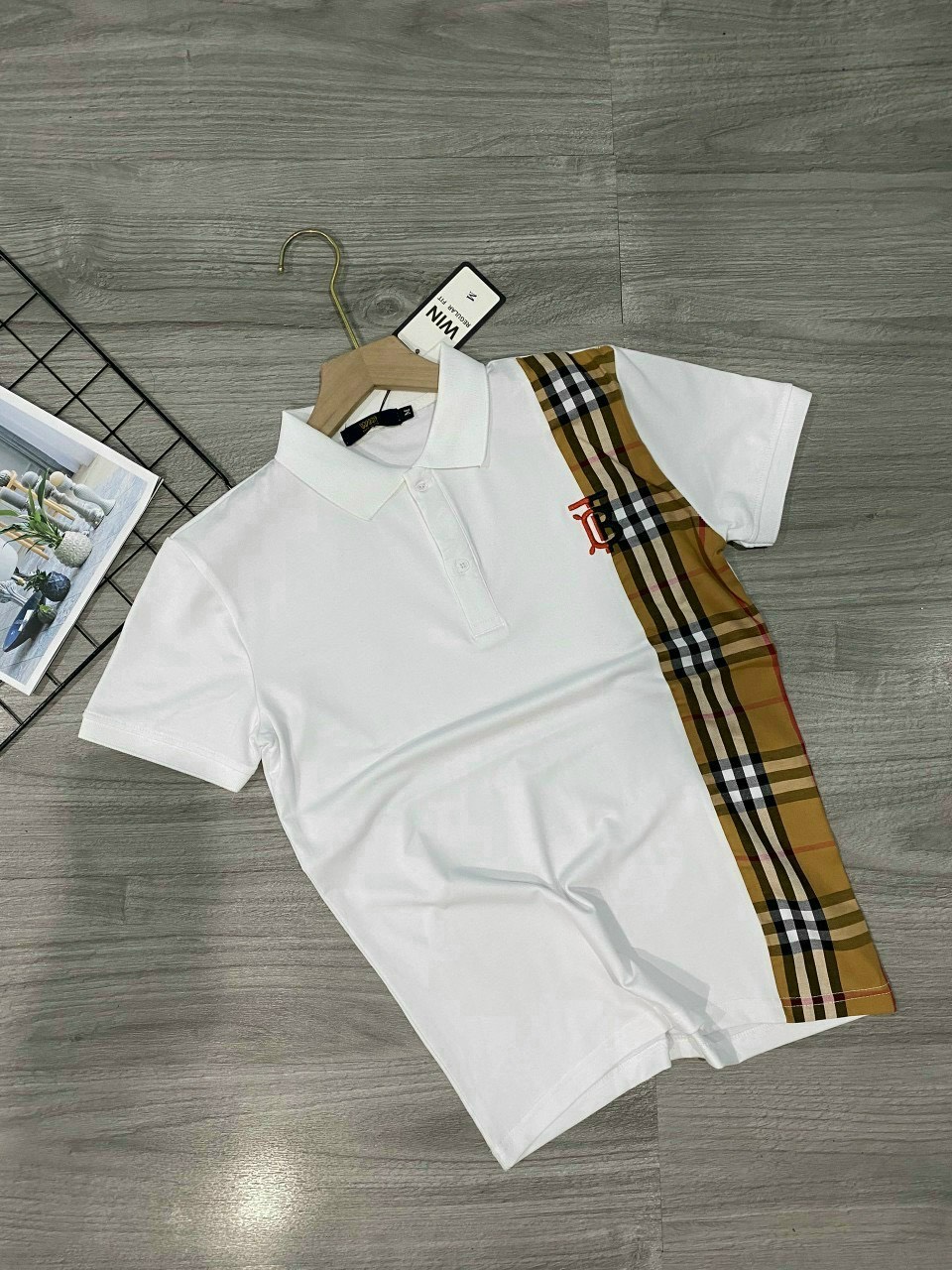 Áo thun nam polo có cố tay ngắn phối kiểu BBR vải cotton co dãn 4 chiều thấm hút mồ hôi tốt 2 màu trắng đen cao cấp