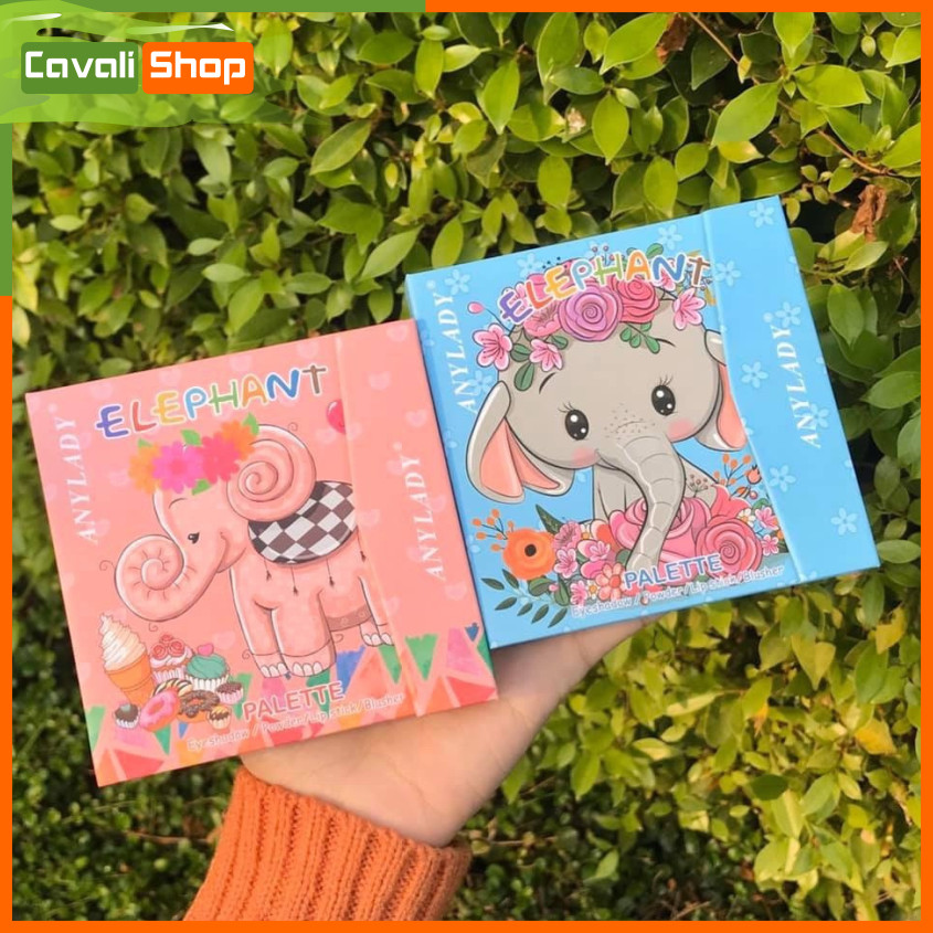 [SALE SỐC] Phấn trang điểm dạng bóp Any Lady Elephant - Cavali - gồm ( Phấn má + phấn mắt + son )