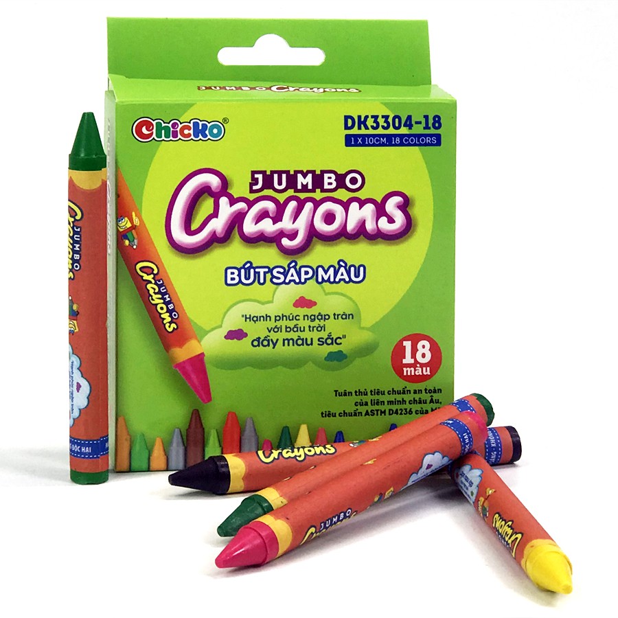 Bút Sáp 18 Màu Jumbo Crayons