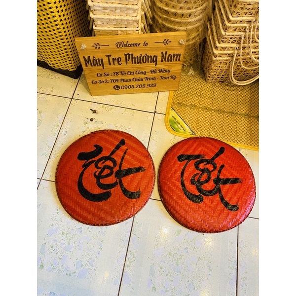 Mẹt tre vẽ chữ tết size 40cm