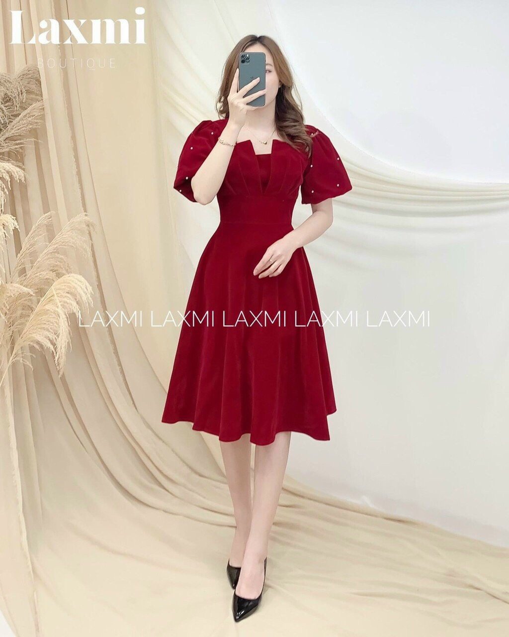 Đầm nữ umi dáng xòe đính ngọc Cực sang trọng Thiết Kế tôn dáng thời trang nữ siêu đẹp NAMLEE
