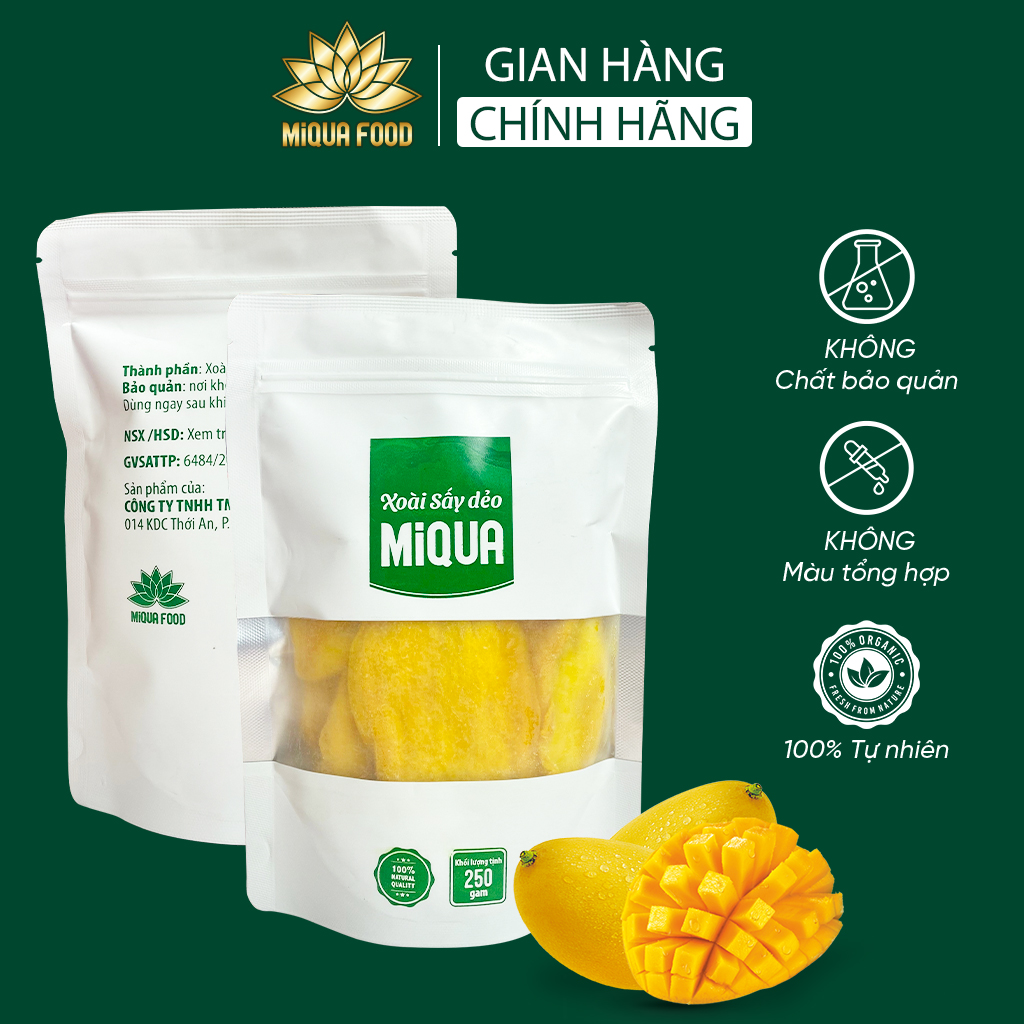 Xoài sấy dẻo MIQUA túi 250 gram