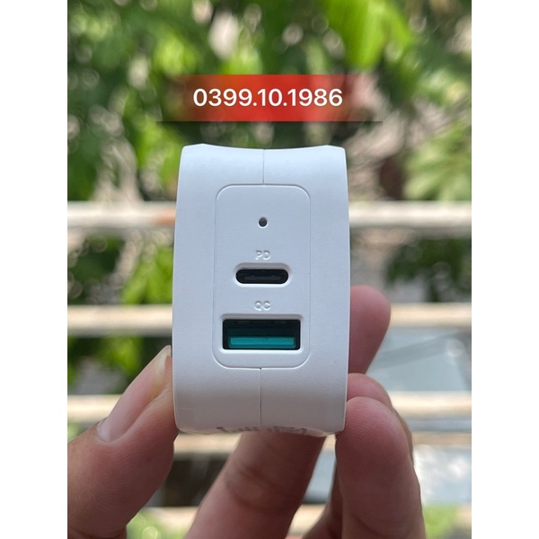 Củ sạc 2 cổng RAVPower , sạc nhanh 2 cổng USB và PD 3.0 max 18w