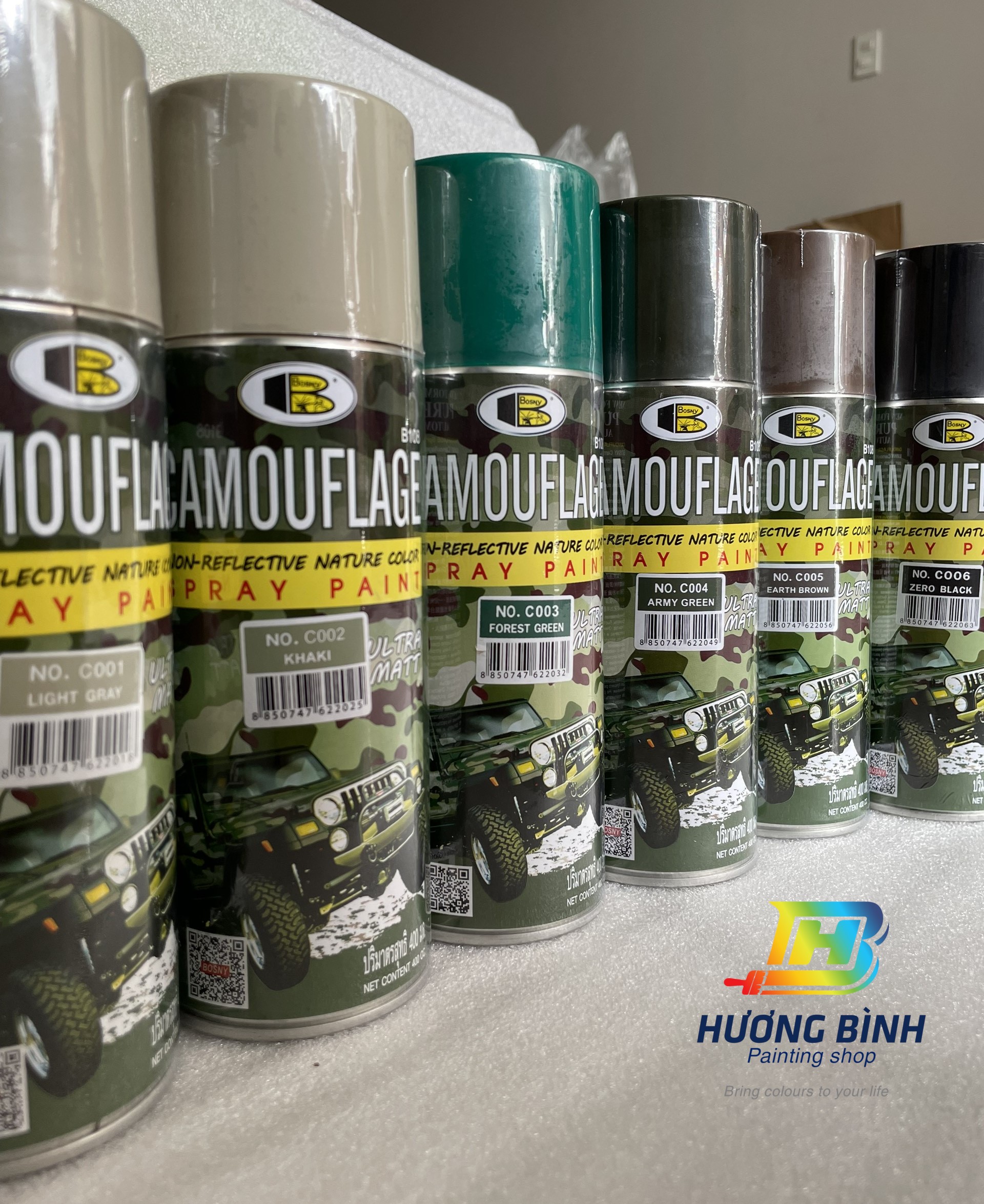 Sơn xịt BOSNY Camouflage (400ml)