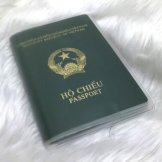 Bao hộ chiếu passport trong, có khe đựng thẻ Loại 1