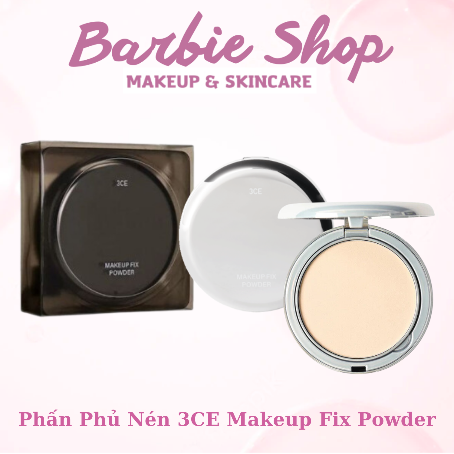 Phấn Phủ 3CE Makeup Fix Powder Vỏ Kim Loại (Fair - Soft Medium - Clear Light)