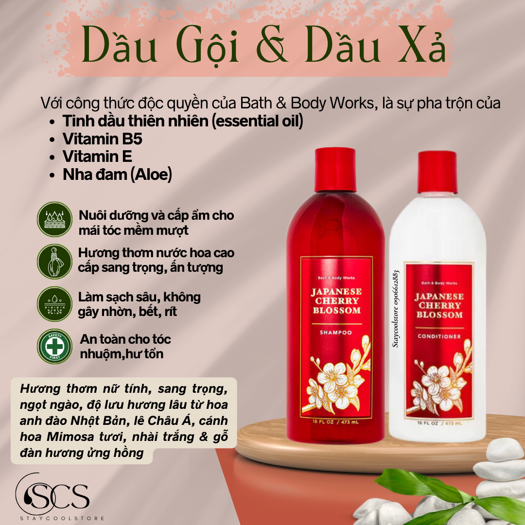 [Bill Mỹ- Đủ Mùi] Dầu Gội và Dầu Xả BATH & BODY WORKS 473ml