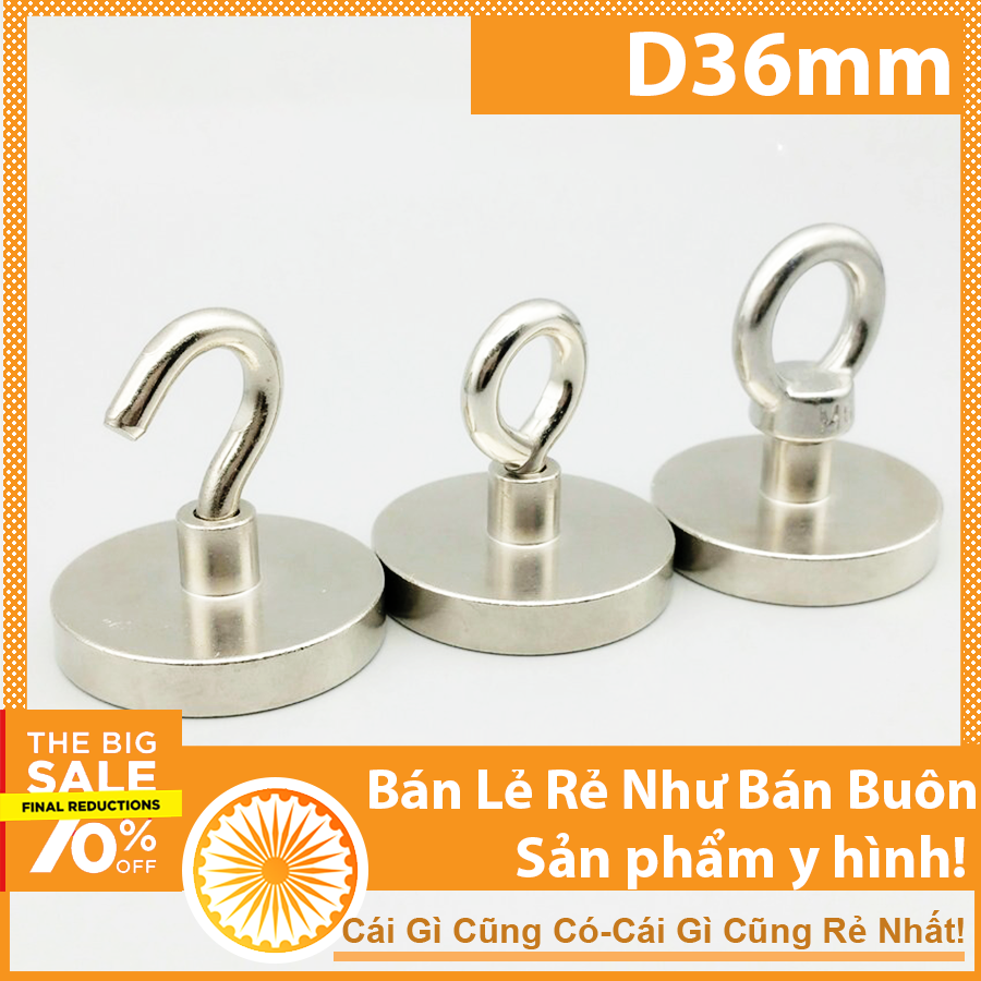 Nam châm móc treo giữ đồ D36mm 8KG